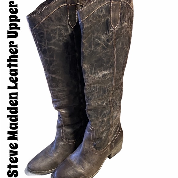 Steve Madden Manor Leather Upper Boots Never Worn - Picture 1 of 10